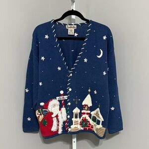 TIMBERLEA Christmas Stars & Moon Cardigan